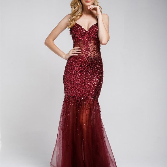 Amelia Couture Dresses & Skirts - V-Neck Sequined Mermaid Prom Dress AC259